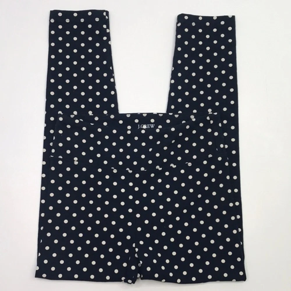 J. CREW Navy Blue & White Polka Dot women’s Leggings Sz XS